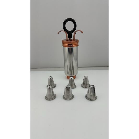 Vintage Mirro Cake Cookie Decorator Set M-0360 6 Icing tips Aluminum Press Set - Picture 1 of 3